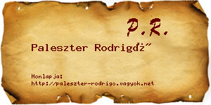 Paleszter Rodrigó névjegykártya